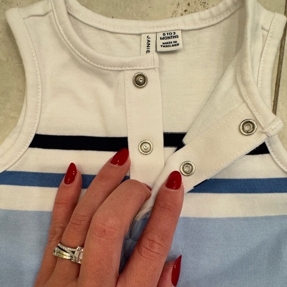 Janie and Jack Sleeveless Striped Baby Playsuit Romper - Picture 2 of 5